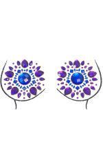 Cache-tétons Flower Power violet en cristal