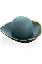 Chapeau pirate basique noir à liseré doré