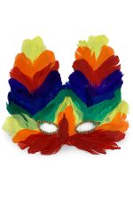 Masque plumes multicolore festif
