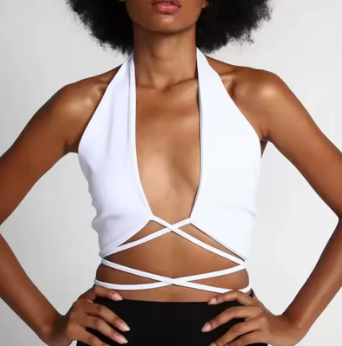 Crop top à nouer halter – Image 14
