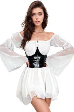 Robe lingerie en dentelle blanche