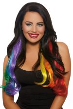 Extensions cheveux arc-en-ciel ondulés longs
