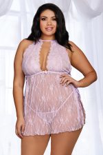 Chemise toga en dentelle grande taille