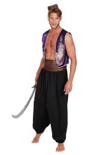 Costume prince arabe satin violet