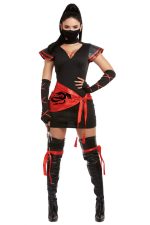 Costume ninja femme avec accessoires