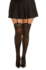 Bas nylon grande taille avec bord dentelle