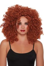 Perruque auburn boucles naturelles longues
