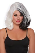 Perruque glamour noir et blanc