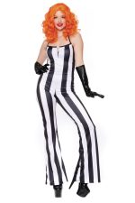 Combinaison rayée noire et blanche