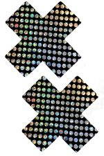 Cache-tétons disco holographiques à pois
