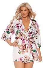 Robe satinée fleurie grande taille