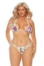 Ensemble lingerie satiné floral grande taille