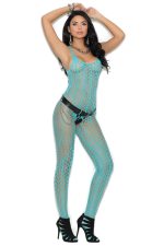 Bodystocking crochet bleu néon ouvert