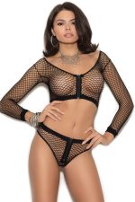 Cami résille zippée et shorty assorti