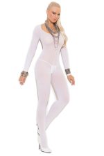 Combinaison body opaque manches longues ouverte