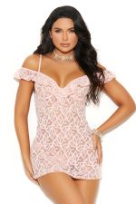 Chemise rose bébé à épaules dénudées