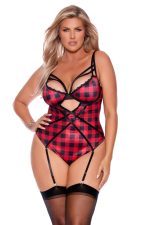 Body teddy grande taille à carreaux Buffalo