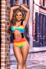 Teddy lingerie arc-en-ciel néon