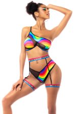 Ensemble lingerie arc-en-ciel mesh