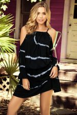 Robe courte tie and dye noir et blanc