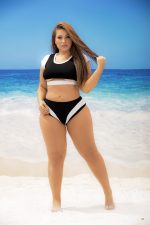 Maillot de bain grande taille noir et blanc sport