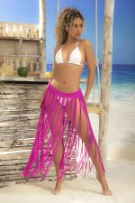 Jupe de plage en crochet à franges