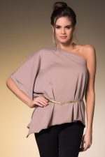 Top glamour asymétrique mocha