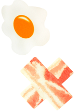 Cache-tétons œufs et bacon étanche