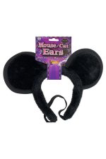 Oreilles souris chat noires en feutre doux