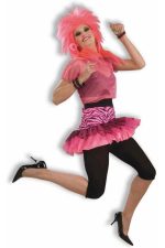 Jupe pop zèbre rose et noire