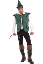Kit costume Robin des Bois chapeau gilet couvre-bottes