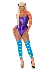 Costume Bossy baby violet métallisé 7 pièces