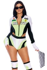 Costume sexy pilote motocross vert