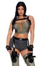 Tenue de raid sexy avec harnais et porte-jarretelles