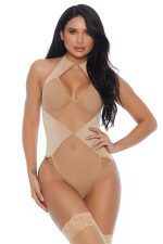 Body nude résille avec découpes coquines