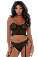 Ensemble bustier Ring Me Up en résille et culotte échancrée