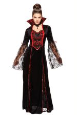Costume vampira velours noir et dentelle
