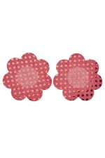 Cache-tétons pétales paillettes rouges
