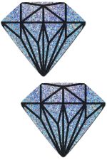 Cache-tétons diamant argenté
