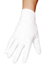 Gants satin blanc courts