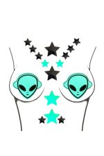 Autocollants corporels aliens phosphorescents