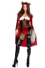 Costume chaperon rouge sexy en corset et fausse fourrure