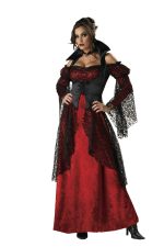 Costume de vampiress en velours rouge