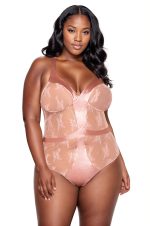 Body dentelle rose grande taille