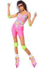 Costume Barbie roller néon