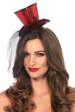 Mini chapeau pailleté avec voile