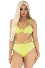 Parure lingerie fluo à sangles cage