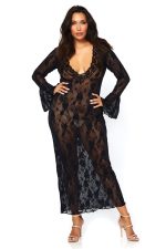 Chemise dentelle grande taille col V profond