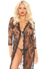 Robe longue en dentelle avec string assorti