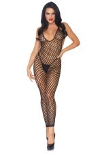 Bodystocking dos nu filet noir